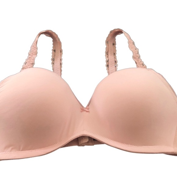 Aerie Real Happy Pink Wireless Push Up Bra 34DD Adjustable Lace Straps - Picture 1 of 4
